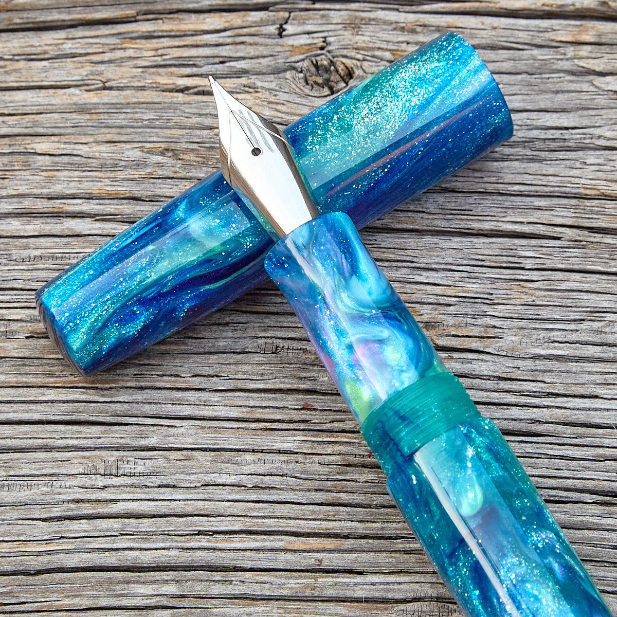 "Teal Agate XTR" Fountain Pen